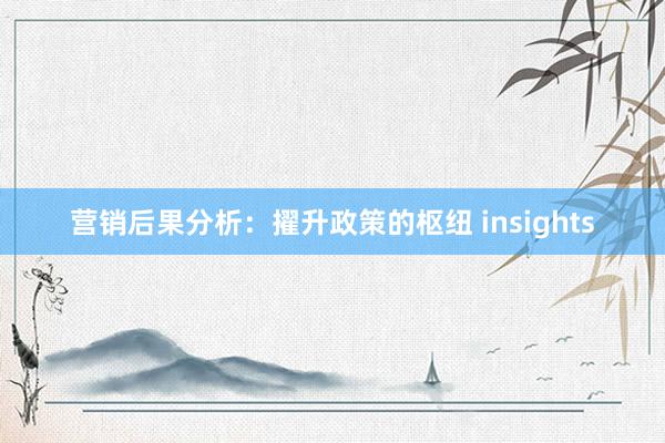 营销后果分析：擢升政策的枢纽 insights